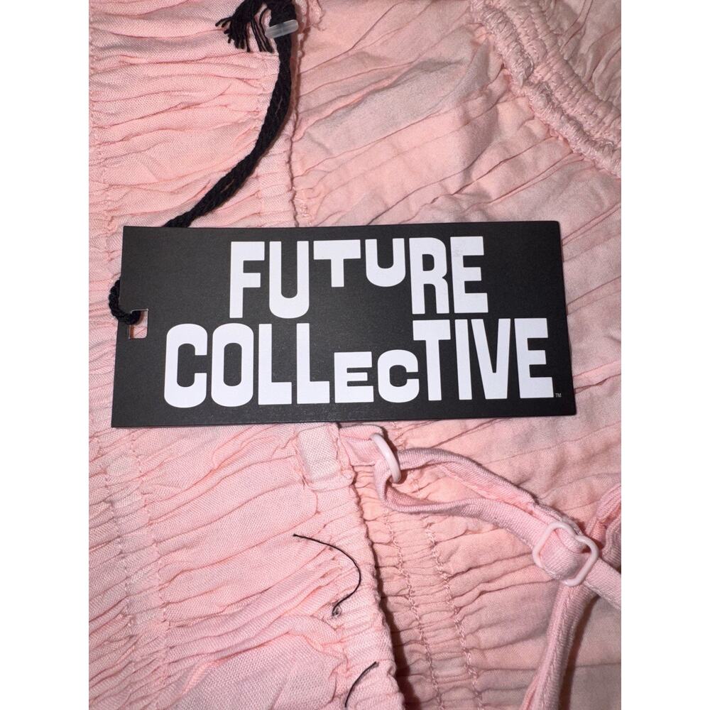 Future Collective Women’s 1X Pink Eyelet Embroidered Midi Dress Sleeveless NWT - Picture 4 of 6